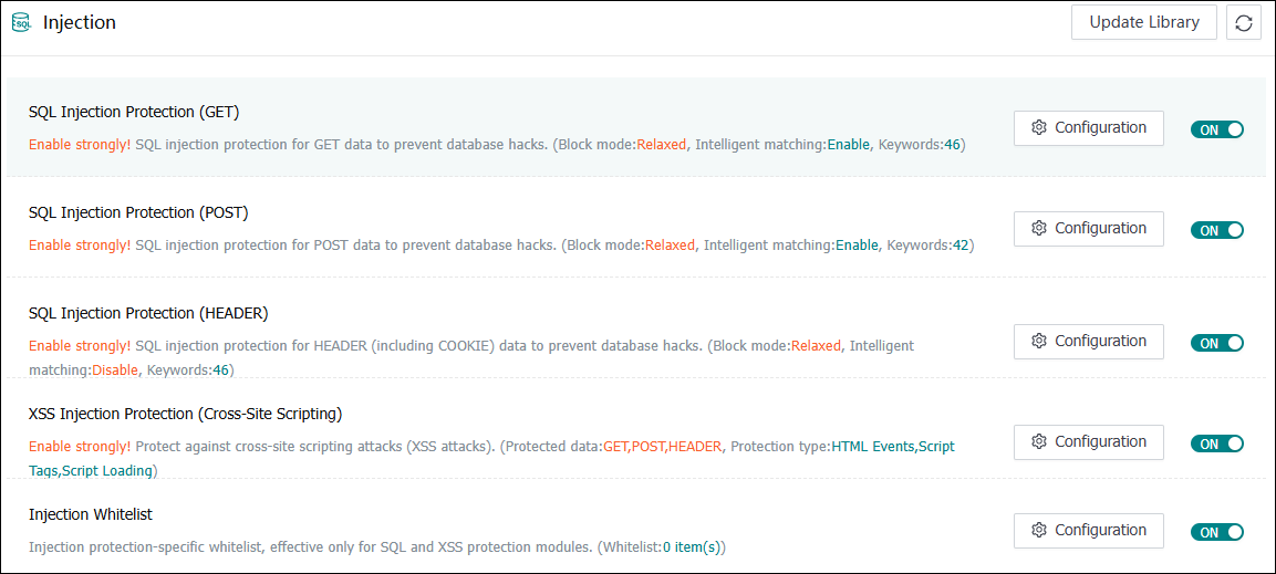 (SQL Injection Protection)